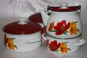 Наборы посуды металлической эмалированной. #344504