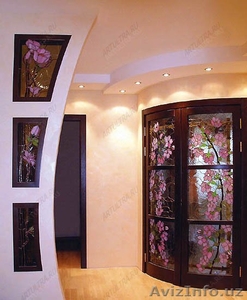 Декорирование интерьера картинами на стекле #752621