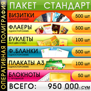 Услуги оперативной полиграфии- пакет предложений Standart для вашей компании. #1274535