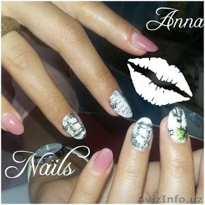 Геливое наращивание ногтей на дому #1505473