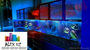 Стеклянные фартуки для кухни -Скинали. Фото -плитка.Печать на плитке. Любой диза #1548276