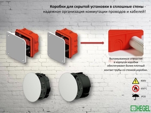 Коробки разветвительные для сплошных стен КР-1101, 1102, 1103, 1104, 1105, У192, У195. #1228114