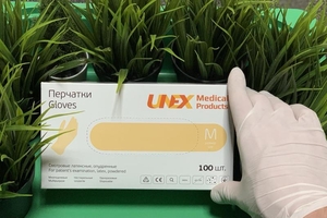 UNEX Перчатки латексные,  опудренные  #1716087