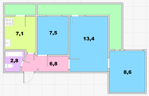 Продам квартиру 3 комнаты #1723308