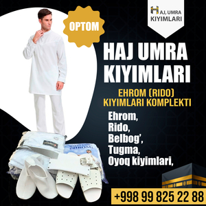 Haj va umra kiyimlari (ehrom,  rido va boshqa to'plamlar) #1732668