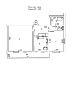 СВОЯ. Квартира. Карасу-4. 2/9/9. 61 кв.м. #1736237