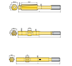 Хвостовик аналог Atlas Copco COP 115,  COP 125,  COP 130,  COP 131,  COP 925/928 #1739061