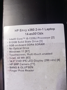 Noutbook HP ENVY x360 i5-1335U/8gb #1742094
